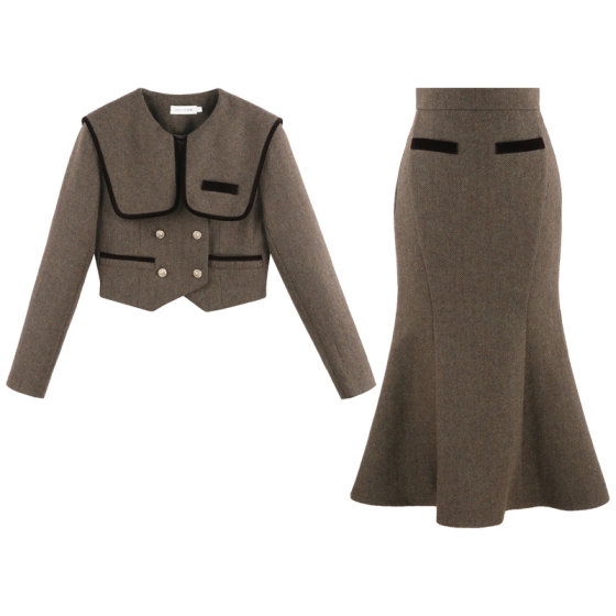 Korean Little Xiang Style Set 2025 New Hot Women's Jacket Skirt High-end Fashionable Slimming Two-piece Set Korean Little Xiang Style Set 2025 New Hot Women's Jacket Skirt High-end Fashionable Slimming Two-piece Set