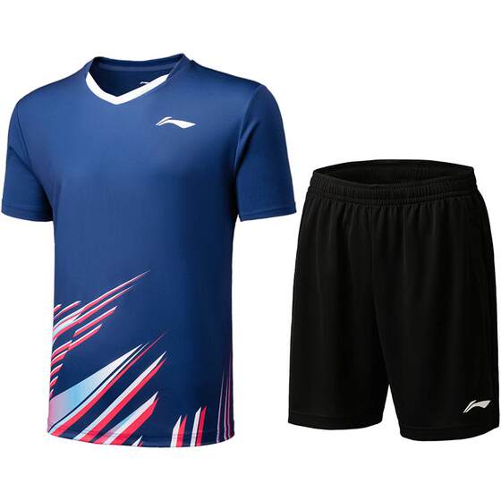 Li Ning badminton match suit men and women new badminton series couple tops and pants knitted sportswear Li Ning badminton match suit men and women new badminton series couple tops and pants knitted sportswear