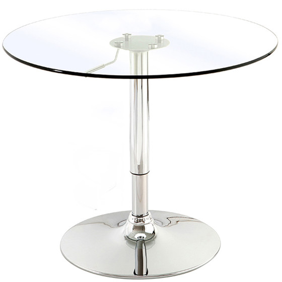 Steel glass table lifting coffee table simple modern reception negotiation table and chair combination balcony casual small round table Steel glass table lifting coffee table simple modern reception negotiation table and chair combination balcony casual small round table