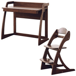 Fat Elephant Children's Log Study Table and Chair Walnut Set Fat Elephant Children's Log Study Table and Chair Walnut Set