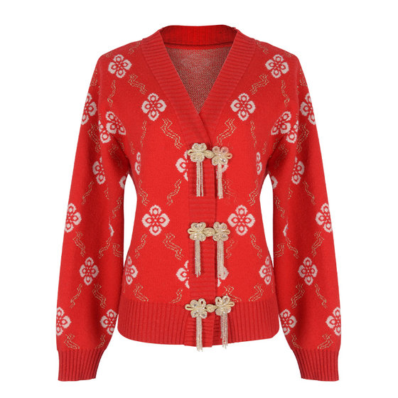 Stubborn 2025 Spring New Chinese V-neck Button Tassel Long Sleeve Knitted Sweater Jacket 20041MY08924
Stubborn 2025 Spring New Chinese V-neck Button Tassel Long Sleeve Knitted Sweater Jacket 20041MY08924