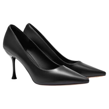 Aokang women's shoes 2025 autumn high heels pointed toe black versatile OL commuting party formal shoes high heels Aokang women's shoes 2025 autumn high heels pointed toe black versatile OL commuting party formal shoes high heels