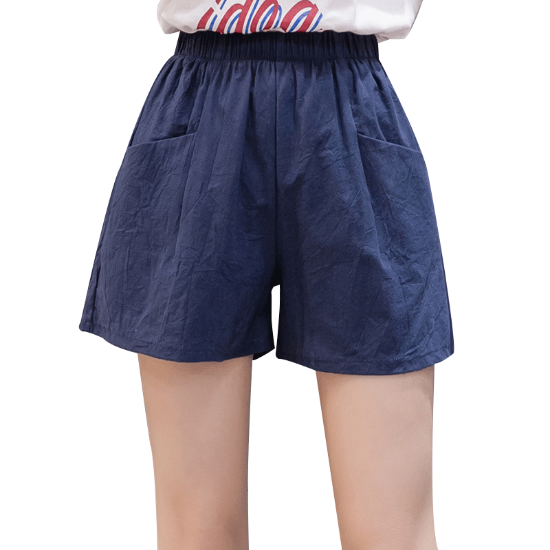 Shorts for women, summer loose Korean style running sports high waist large size pure cotton outside hot pants imitation cotton linen wide-leg casual pants Shorts for women, summer loose Korean style running sports high waist large size pure cotton outside hot pants imitation cotton linen wide-leg casual pants