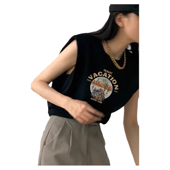 American retro black suspender vest for women with inner wear summer 2025 new sweet and spicy sleeveless T-shirt small top wearing outer wear
American retro black suspender vest for women with inner wear summer 2025 new sweet and spicy sleeveless T-shirt small top wearing outer wear