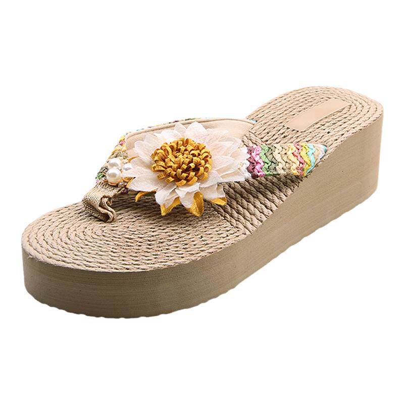 Half Life Women's Floral Flip-Flops Summer Casual Beach Shoes - Main Image