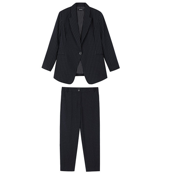 European suit suit vertical stripes 2025 spring and autumn summer casual jacket work clothes large size women's clothing professional thin style
European suit suit vertical stripes 2025 spring and autumn summer casual jacket work clothes large size women's clothing professional thin style