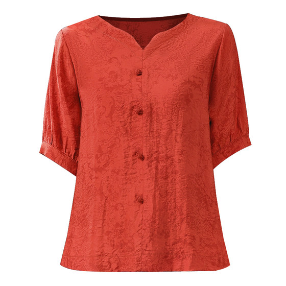 2025 new mother summer short-sleeved top Tianshi cotton linen breathable loose large size button-down shirt T-shirt for women
2025 new mother summer short-sleeved top Tianshi cotton linen breathable loose large size button-down shirt T-shirt for women