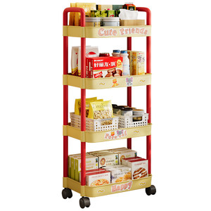 Removable storage shelf Living room dormitory snack storage rack Home bedroom multi-story cute cart storage rack 
Removable storage shelf Living room dormitory snack storage rack Home bedroom multi-story cute cart storage rack