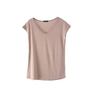 Summer thin Modal sleeveless T -shirt female V -neck short -sleeved shirt loose large size vest casual solid color bottoming shirt Summer thin Modal sleeveless T -shirt female V -neck short -sleeved shirt loose large size vest casual solid color bottoming shirt