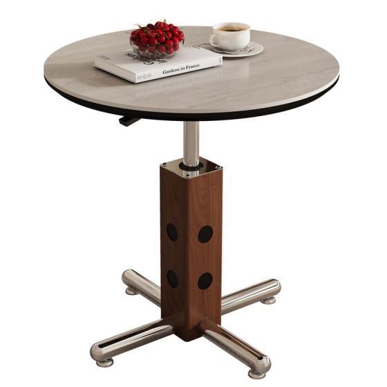 Medium style movable and liftable side table living room 2025 new sofa corner table French rock slab small round table tea table 
Medium style movable and liftable side table living room 2025 new sofa corner table French rock slab small round table tea table