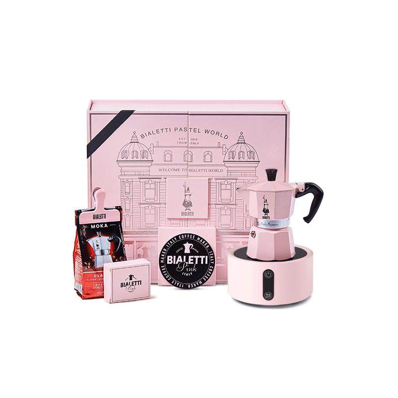 Bialetti Moka Pot - Whimsical World Pink Gift Set
