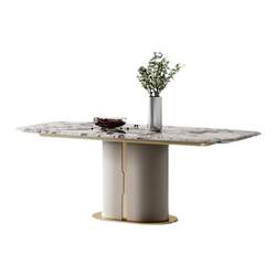 Snow mountain flying fox luxury stone dining table rectangular villa home Snow mountain flying fox luxury stone dining table rectangular villa home