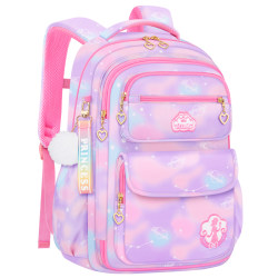 Burden-reducing spine-protecting large-capacity girls' schoolbag waterproof 6-12 Burden-reducing spine-protecting large-capacity girls' schoolbag waterproof 6-12