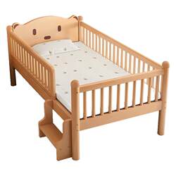 Imported beech spliced bed customized children's bed with guardrails Imported beech spliced bed customized children's bed with guardrails