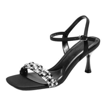 Aokang women's shoes 2025 summer fashion sandals square toe rhinestone high heels fairy commuter skirt sandals 
Aokang women's shoes 2025 summer fashion sandals square toe rhinestone high heels fairy commuter skirt sandals