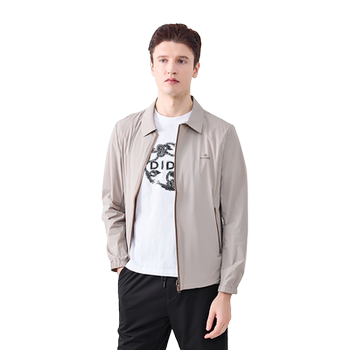 DIDIBOY Spring Men's Thin Lapel Zipper Light Khaki Jacket Short Jacket
 DIDIBOY Spring Men's Thin Lapel Zipper Light Khaki Jacket Short Jacket