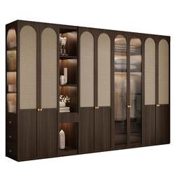 French retro style solid wood rattan door wardrobe wardrobe wardrobe French retro style solid wood rattan door wardrobe wardrobe wardrobe
