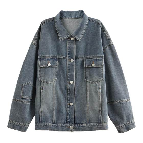 Women's tribal washing old denim jacket for women 2025 new classic casual versatile long-sleeved loose top autumn Women's tribal washing old denim jacket for women 2025 new classic casual versatile long-sleeved loose top autumn