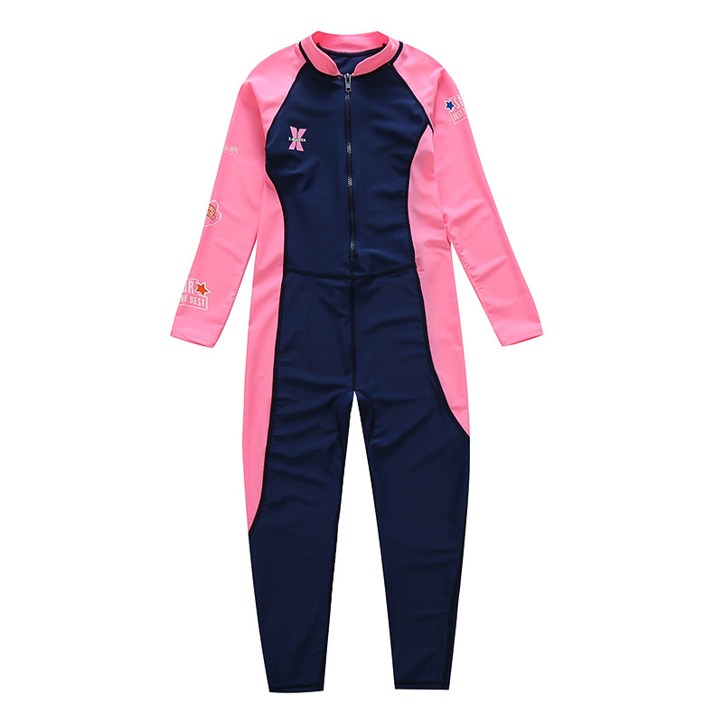 Children's Long Sleeve One-Piece Swimsuit Quick-Dry Sun Protection - Main Image