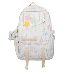 Pleated Star Decorated Campus Backpack Kuroko Fumei Pleated Star Decorated Campus Backpack Kuroko Fumei