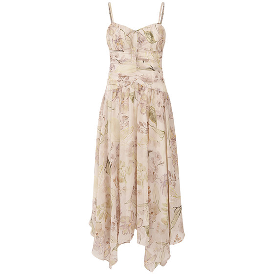 Since then, Feng Ximuwan French suspender floral skirt irregular long skirt vacation style dress women summer
Since then, Feng Ximuwan French suspender floral skirt irregular long skirt vacation style dress women summer