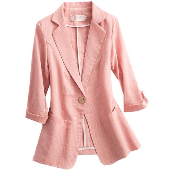 Seven-quarter sleeve striped small suit for women short jacket 2025 autumn new Korean slim suit top thin
Seven-quarter sleeve striped small suit for women short jacket 2025 autumn new Korean slim suit top thin
