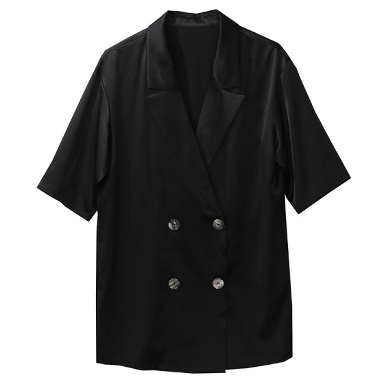 JUZININE original design short-sleeved thin suit heavy silk double-breasted loose casual European and American jacket for women summer
JUZININE original design short-sleeved thin suit heavy silk double-breasted loose casual European and American jacket for women summer
