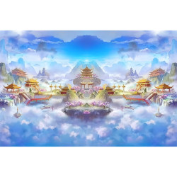Wonderland Heavenly Palace Buddhist Hall Background Wallpaper Wonderland Heavenly Palace Buddhist Hall Background Wallpaper