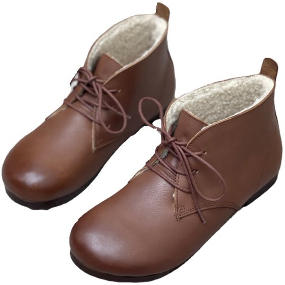 Add velvet handmade retro leather female short boots thicker flat -bottomed fashion boots Mori short single boots soft leather Martin boots female
Add velvet handmade retro leather female short boots thicker flat -bottomed fashion boots Mori short single boots soft leather Martin boots female