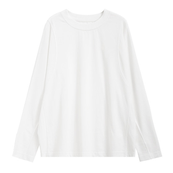 Cloud Life High-quality Xinjiang cotton white round neck versatile long-sleeved T-shirt for women's new 2025 spring and autumn tops for women
Cloud Life High-quality Xinjiang cotton white round neck versatile long-sleeved T-shirt for women's new 2025 spring and autumn tops for women