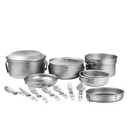 Kaisi outdoor pure titanium hanging pot 4-5 person combination cooker Kaisi outdoor pure titanium hanging pot 4-5 person combination cooker