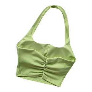 Sexy halter neck with chest pad beautiful back sports bra for women folds gather shock-proof vest quick-drying backless sports bra 
Sexy halter neck with chest pad beautiful back sports bra for women folds gather shock-proof vest quick-drying backless sports bra