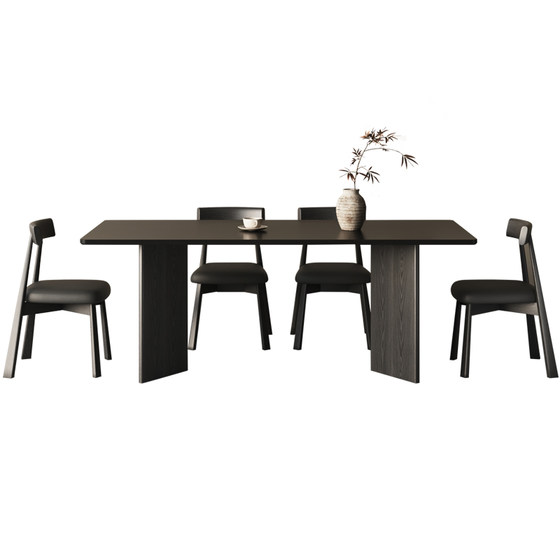 Black rock slab dining table solid wood Italian minimalist high-end medium style small apartment modern simple rectangular dining table
Black rock slab dining table solid wood Italian minimalist high-end medium style small apartment modern simple rectangular dining table