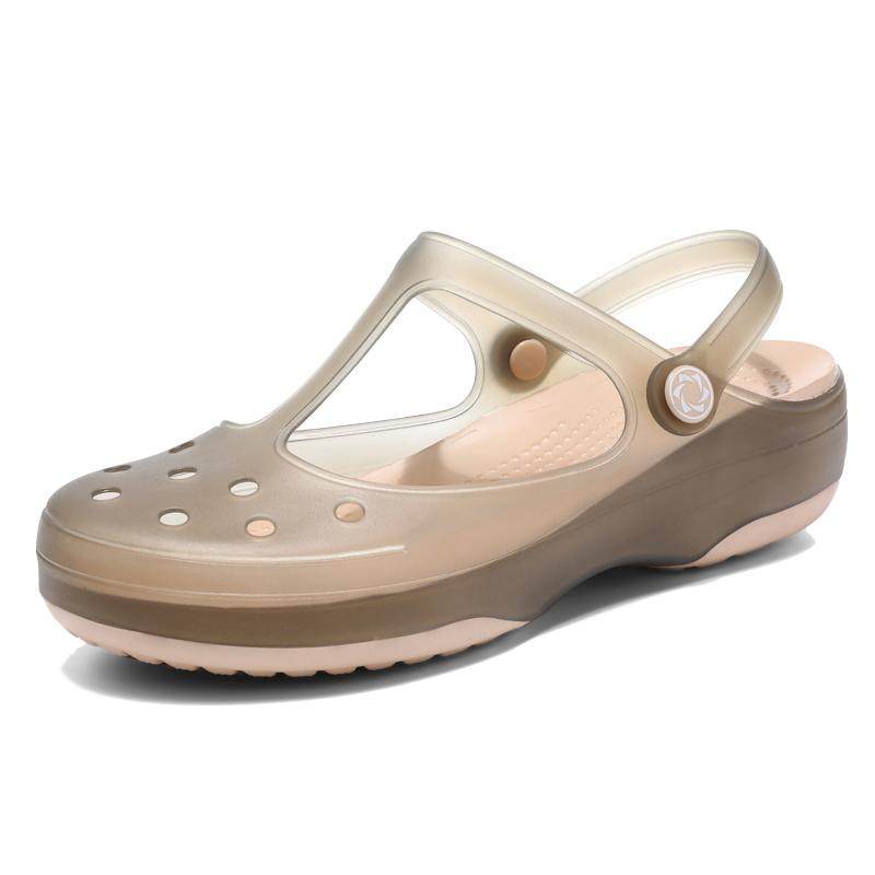 Sandalias de gelatina Xisu para mujer Zapatos de playa de suela