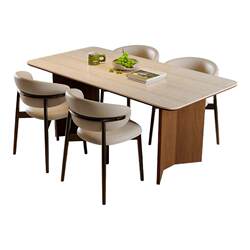 DDC retro wind tunnel slate dining table and chair combination DDC retro wind tunnel slate dining table and chair combination