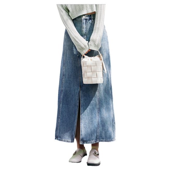 gcrues denim skirt women's mid-length new style 2025 hip-covering and slimming A-line slit denim skirt mid-skirt
gcrues denim skirt women's mid-length new style 2025 hip-covering and slimming A-line slit denim skirt mid-skirt