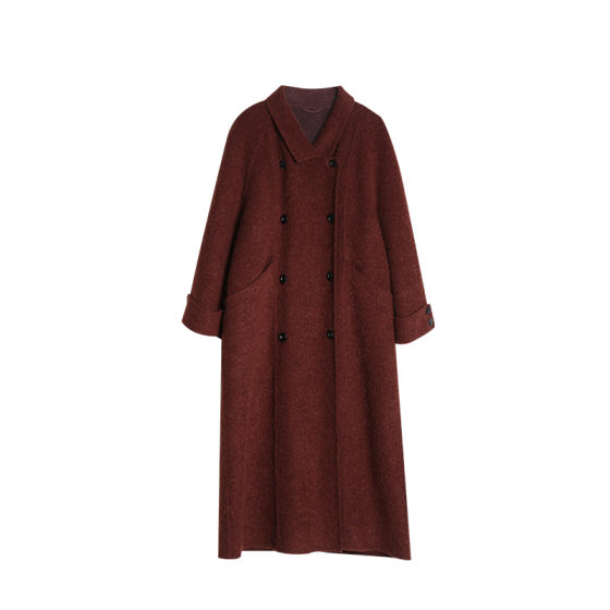 Luobian high-quality autumn and winter Suli wool double-sided wool coat loose mid-length wool coat
Luobian high-quality autumn and winter Suli wool double-sided wool coat loose mid-length wool coat
