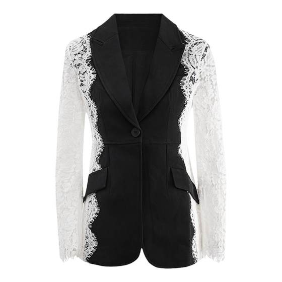 EAM STUDIO niche designer white lace splicing suit jacket for women in spring and autumn waist-grabbing and slimming suit
EAM STUDIO niche designer white lace splicing suit jacket for women in spring and autumn waist-grabbing and slimming suit