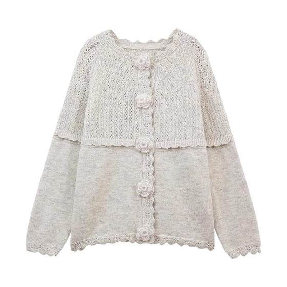 Korean soft and glutinous three-dimensional flower cardigan sweater women's spring and autumn design sense fashionable retro long-sleeved sweater jacket
Korean soft and glutinous three-dimensional flower cardigan sweater women's spring and autumn design sense fashionable retro long-sleeved sweater jacket