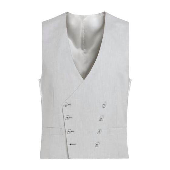 SUITSUPPLY Autumn Light Gray Men's Suit Double Breasted Vest Wrapped Inner
SUITSUPPLY Autumn Light Gray Men's Suit Double Breasted Vest Wrapped Inner