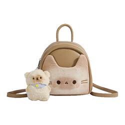 Cute kitten backpack women's niche preppy style backpack Cute kitten backpack women's niche preppy style backpack