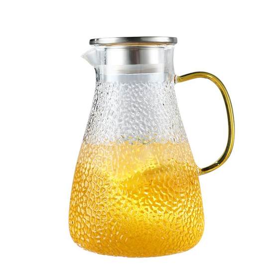 Cold kettle glass light luxury cold water cup home hammer pattern resistant high temperature teapot large capacity cold water pot set Cold kettle glass light luxury cold water cup home hammer pattern resistant high temperature teapot large capacity cold water pot set