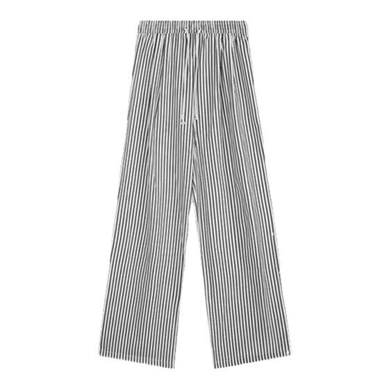 Black and white striped pants for women in autumn new style fat girl mm high waist loose slim and lazy style walking wide-leg casual pants
Black and white striped pants for women in autumn new style fat girl mm high waist loose slim and lazy style walking wide-leg casual pants