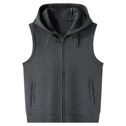 Hengyuanxiang spring and autumn heavyweight hooded cardigan vest men's cotton Hengyuanxiang spring and autumn heavyweight hooded cardigan vest men's cotton