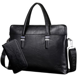 Leather briefcase business handbag 15.6-inch computer Leather briefcase business handbag 15.6-inch computer