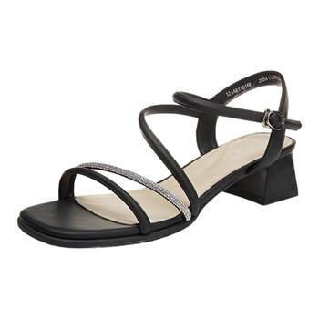 Aokang women's shoes 2025 summer fashion sandals one-strip fashion thick heel date skirt versatile sandals
 Aokang women's shoes 2025 summer fashion sandals one-strip fashion thick heel date skirt versatile sandals