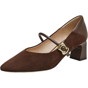 TATA He and her women's shoes thick heels Mary Zhen shoes black high heels small leather shoes 2025 sheepskin single shoes XGM01AQ5 TATA He and her women's shoes thick heels Mary Zhen shoes black high heels small leather shoes 2025 sheepskin single shoes XGM01AQ5