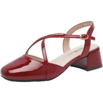 Dadong rear hollow sandals women's shoes 2025 spring and summer new elegant thick heel mid-heel one-liner buckle X1064 Dadong rear hollow sandals women's shoes 2025 spring and summer new elegant thick heel mid-heel one-liner buckle X1064