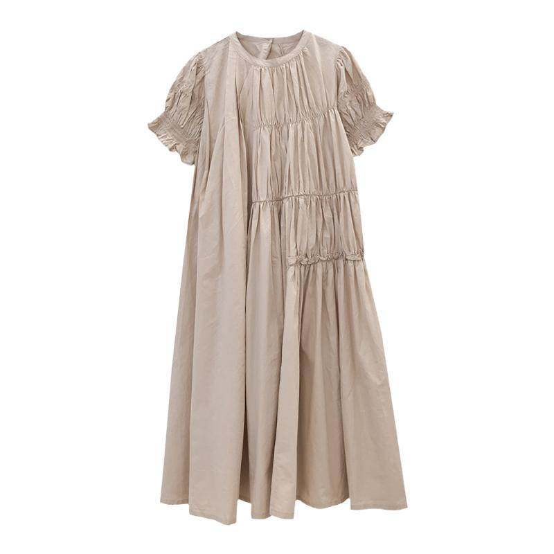 Nuo chu dotes on Pink Cotton Maternity Dress Summer Korean Style