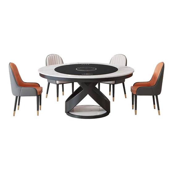 Multifunctional rock plate round dining table warm dishes induction cooker turntable hot pot modern light luxury simple dining table household small apartment
Multifunctional rock plate round dining table warm dishes induction cooker turntable hot pot modern light luxury simple dining table household small apartment